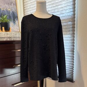 Chico's Black Textured Women's Blouse w/Sparkle Detail. Size 2/L